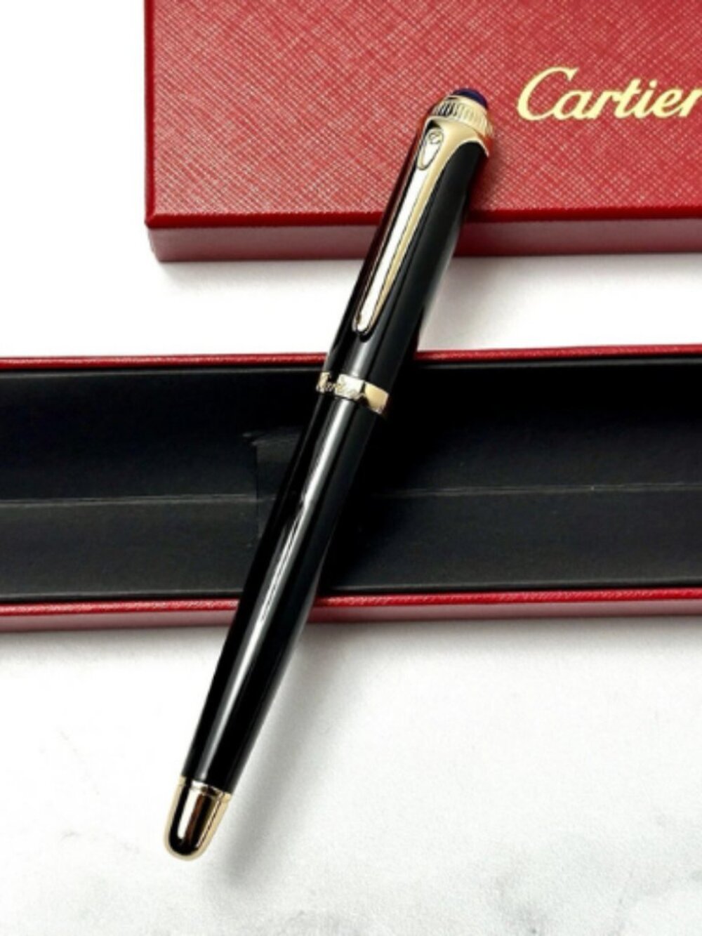 Cartier Black Gold Composite Executive Rollerball Pen Rare AD VIP Gift
